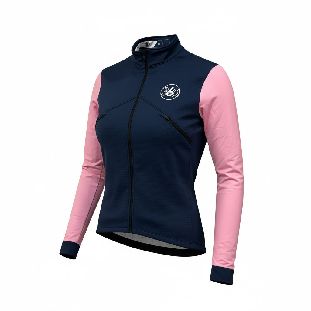 Navy and pink vented winter jacket