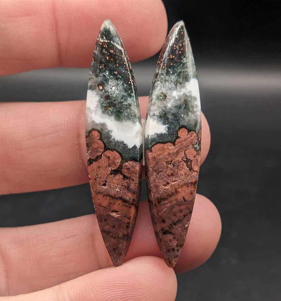 Ocean Jasper Cabochon Pair