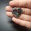 Thumbnail: Azurite Cabochon Drilled Heart