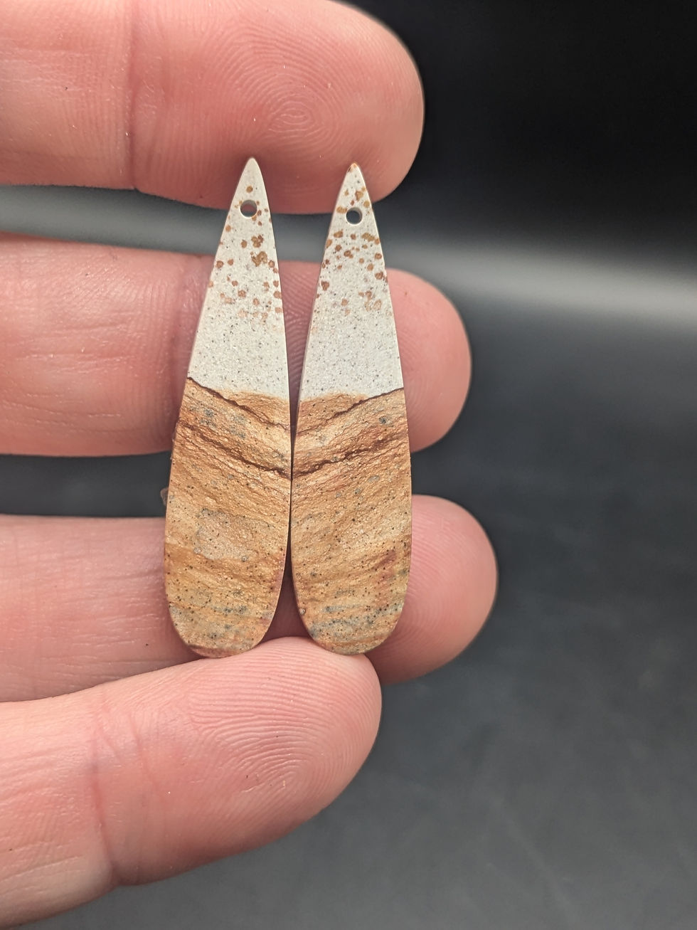 Indonesian Jasper Cabochon Pair Drilled