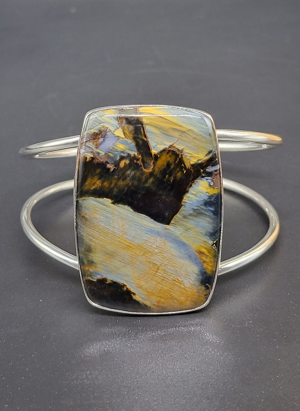Sterling Silver Pietersite Cuff Bracelet