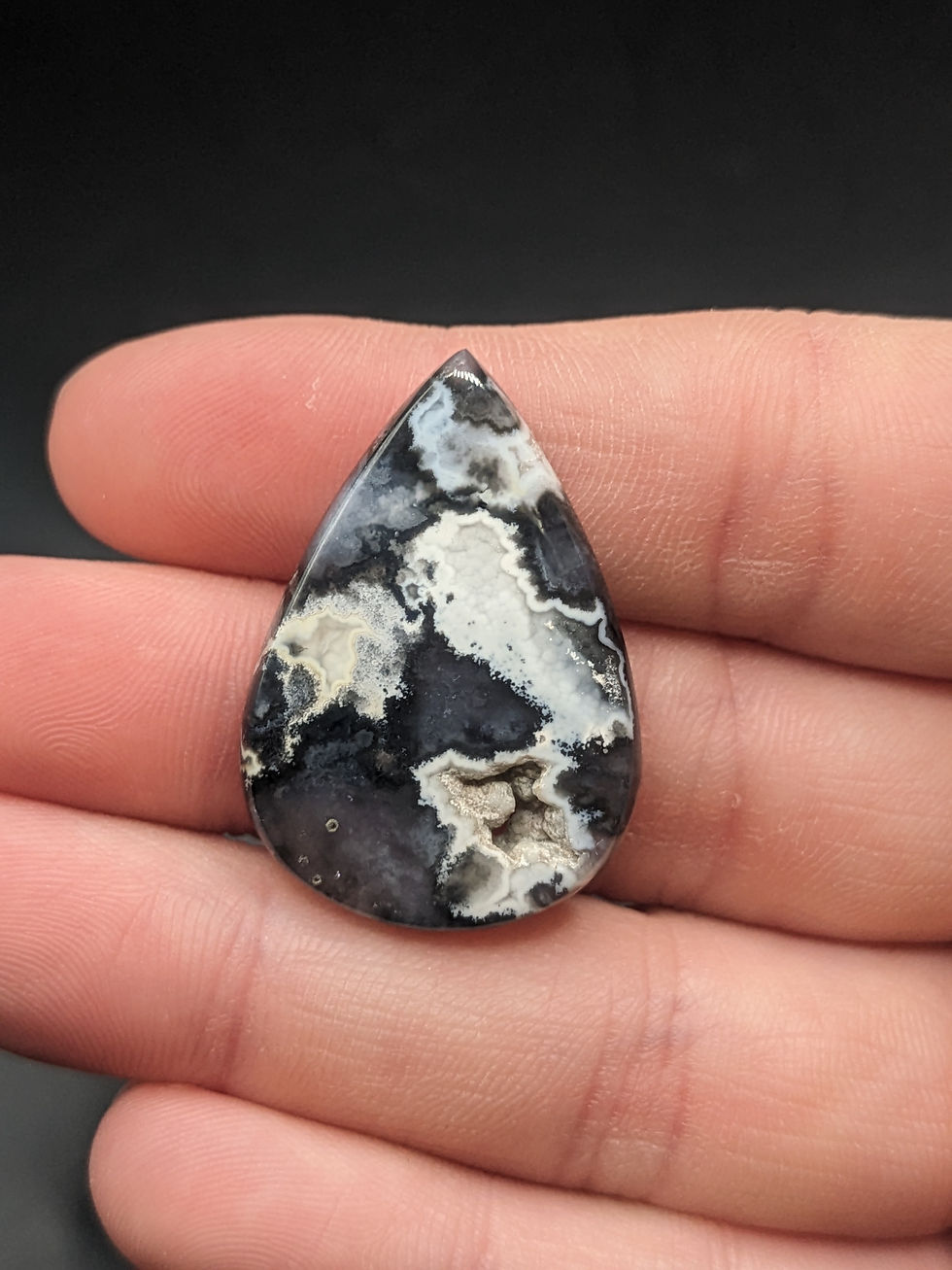Plume Agate Cabochon Teardrop