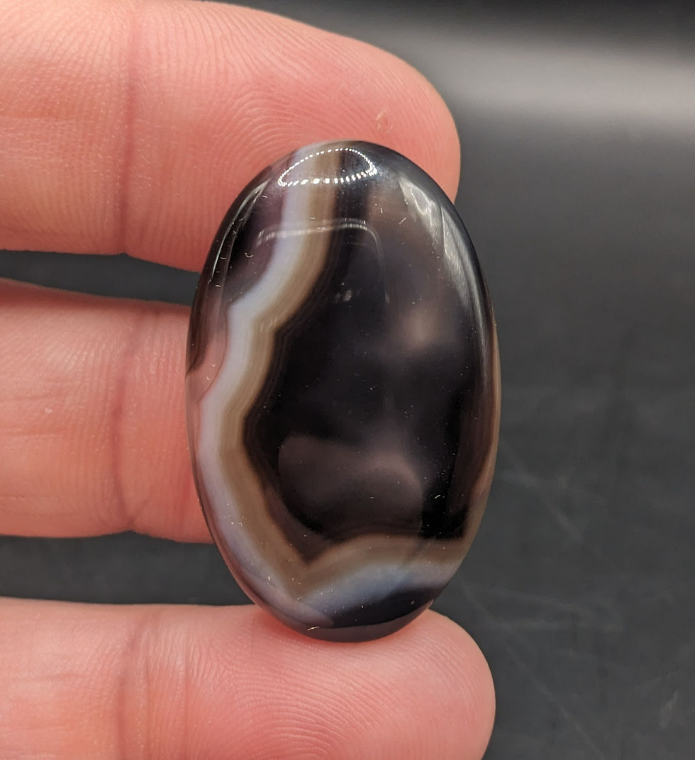 Black Banded Agate Cabochon Oval
