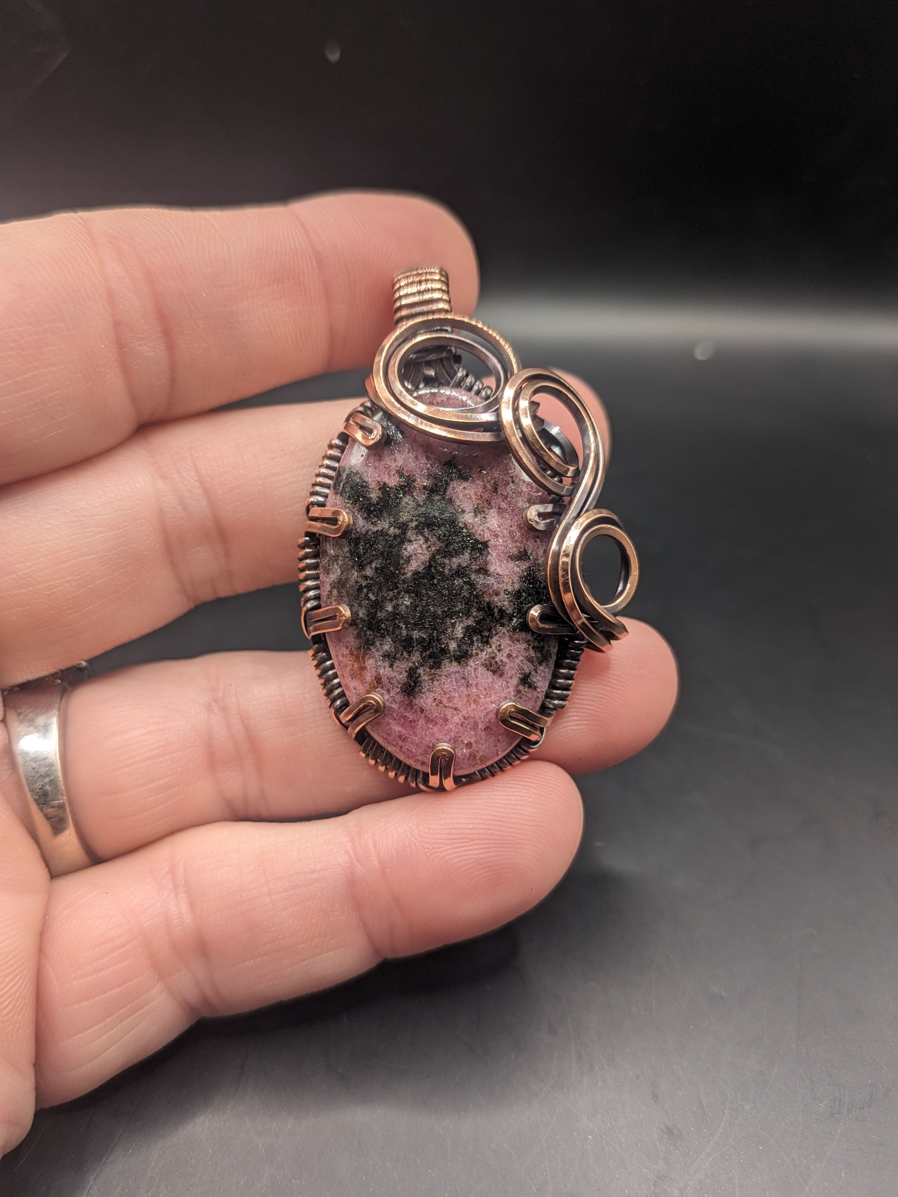 Rhodonite  Wire Wrapped Pendant