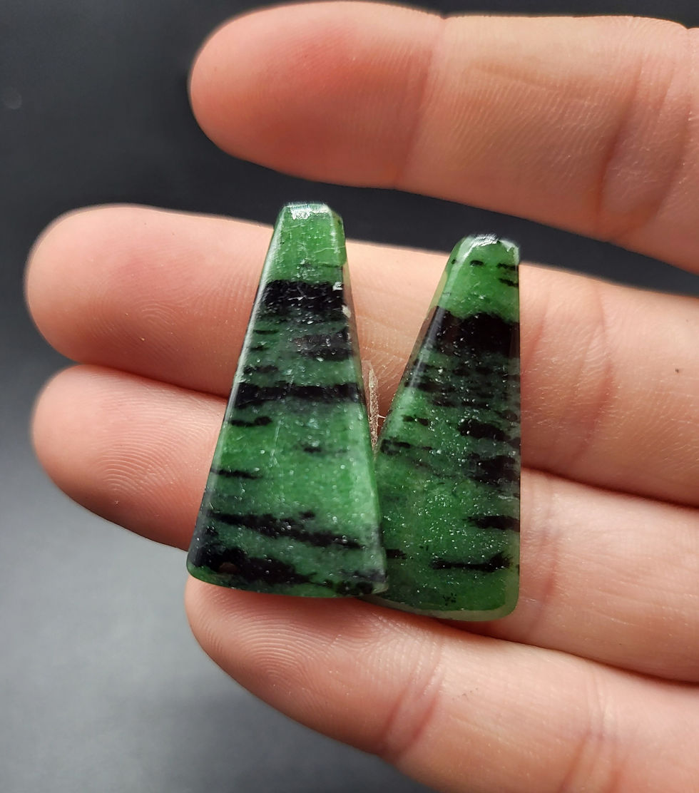 Ruby Zoisite Cabochon Pair Freeform