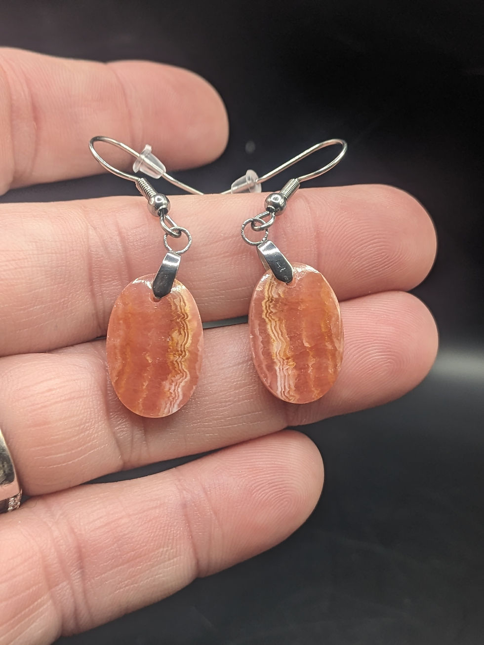 Rhodochrosite Dangle Earrings