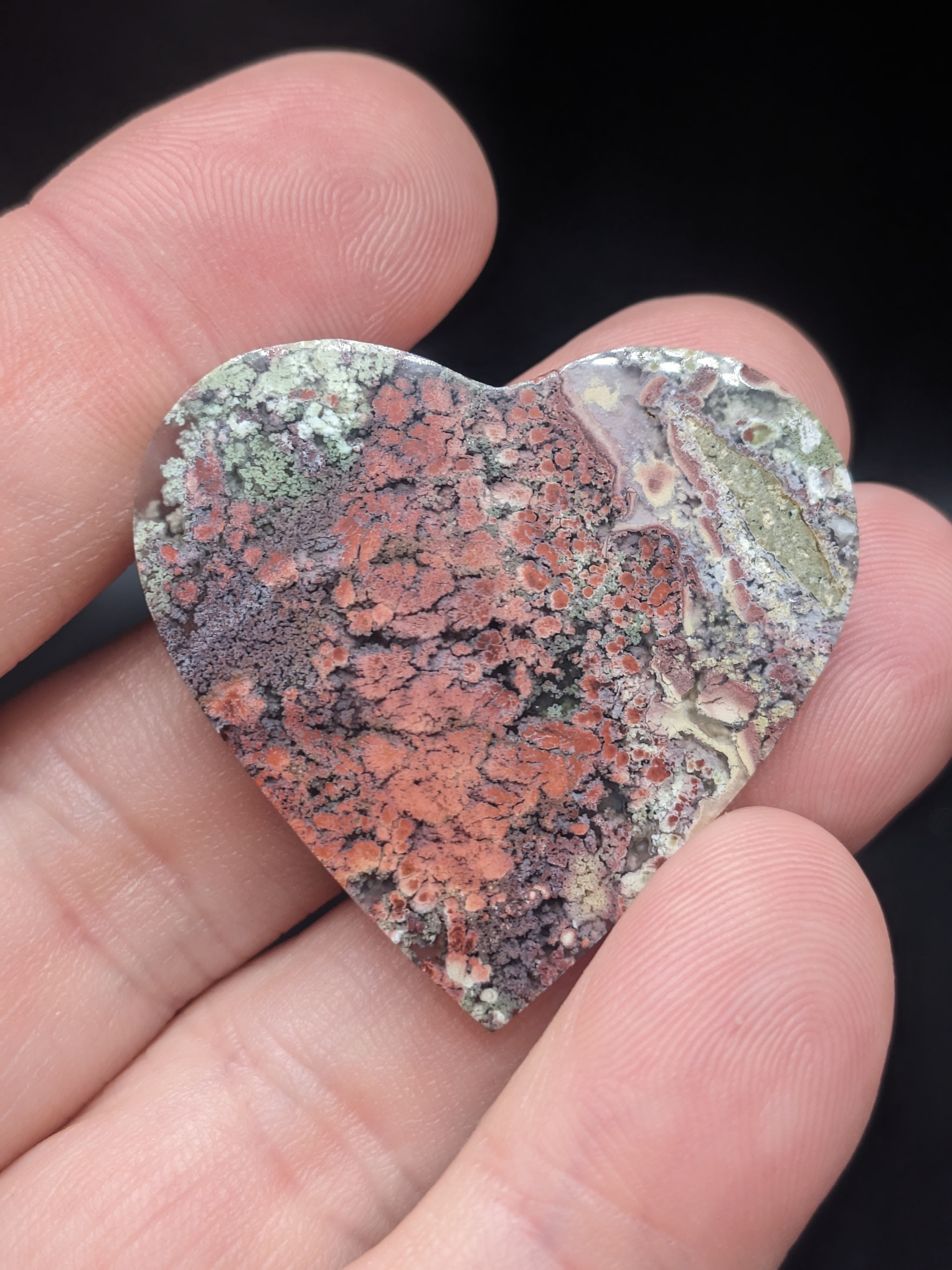 Moss Agate Cabochon Heart