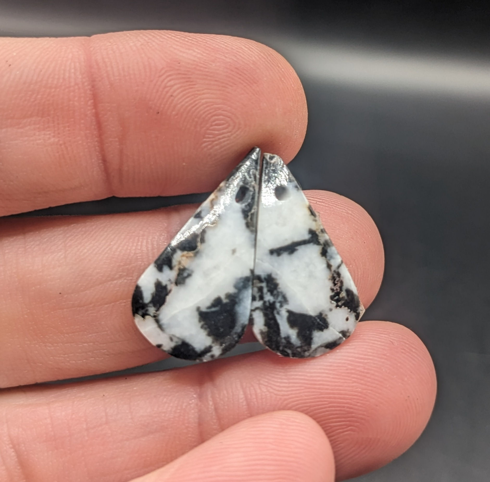 Buffalo Turquoise Cabochon Pair Oval Drilled