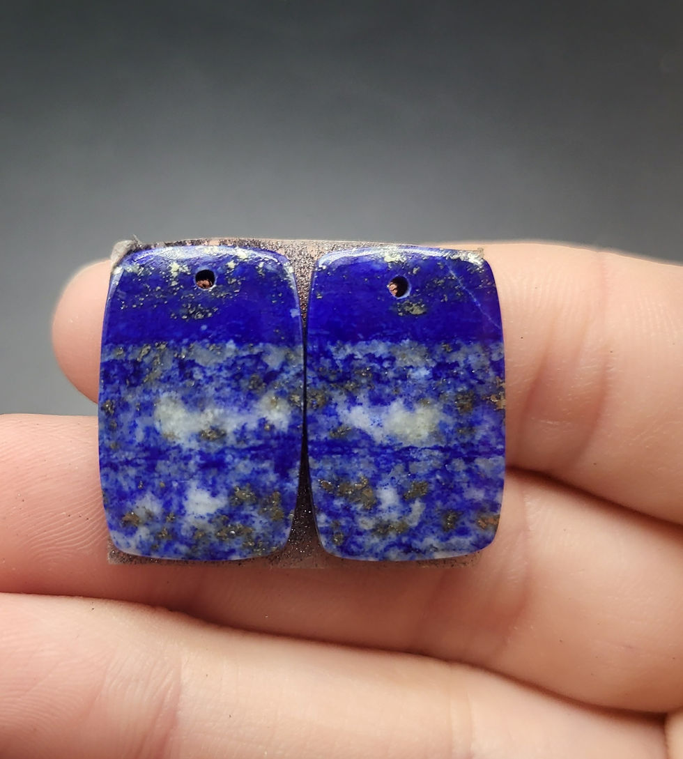 Lapis Lazuli Cabochon Pair Rectangle Drilled