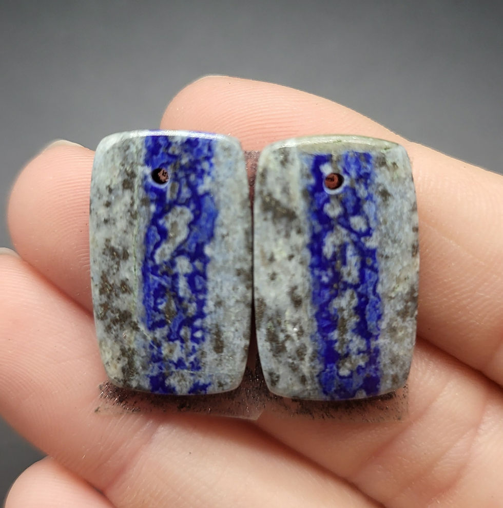 Lapis Lazuli Cabochon Pair Rectangle Drilled