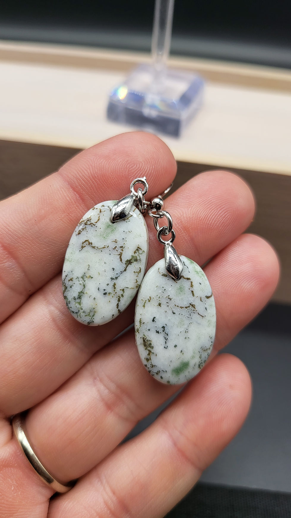 Tree Agate Dangle Earrings