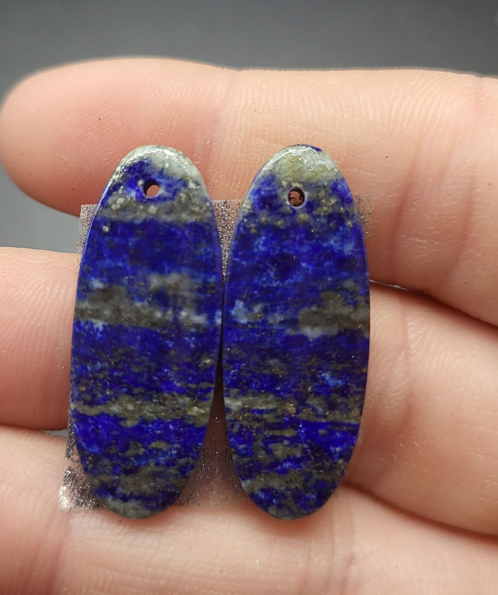 Lapis Lazuli Cabochon Pair Oval Drilled