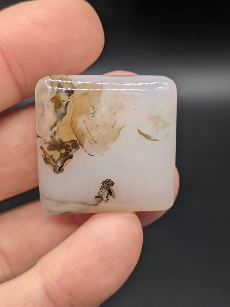 Shajari Flower Dendrite Agate Cabochon Square/ Rectangle