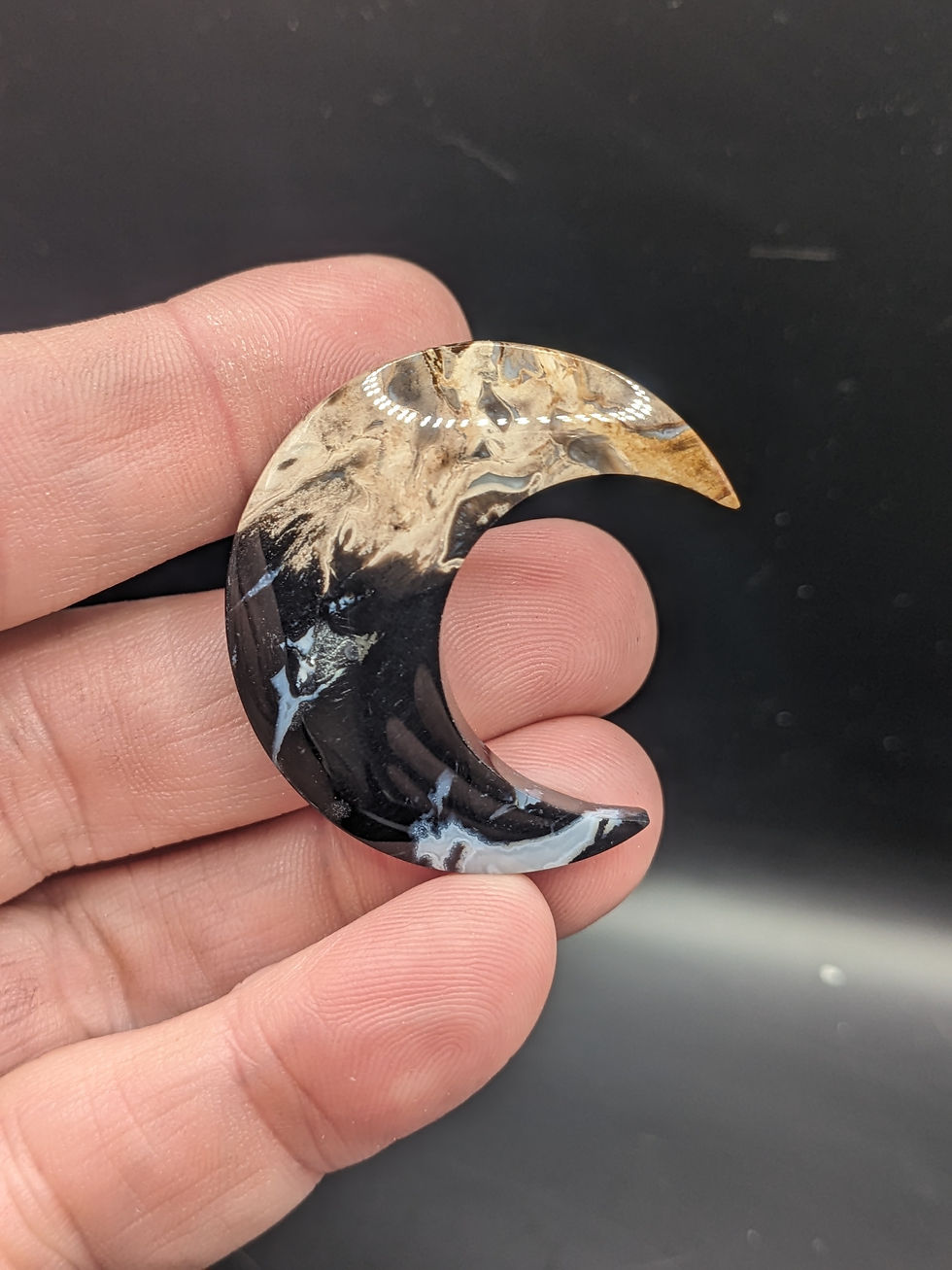 Palm Agate Cabochon Moon