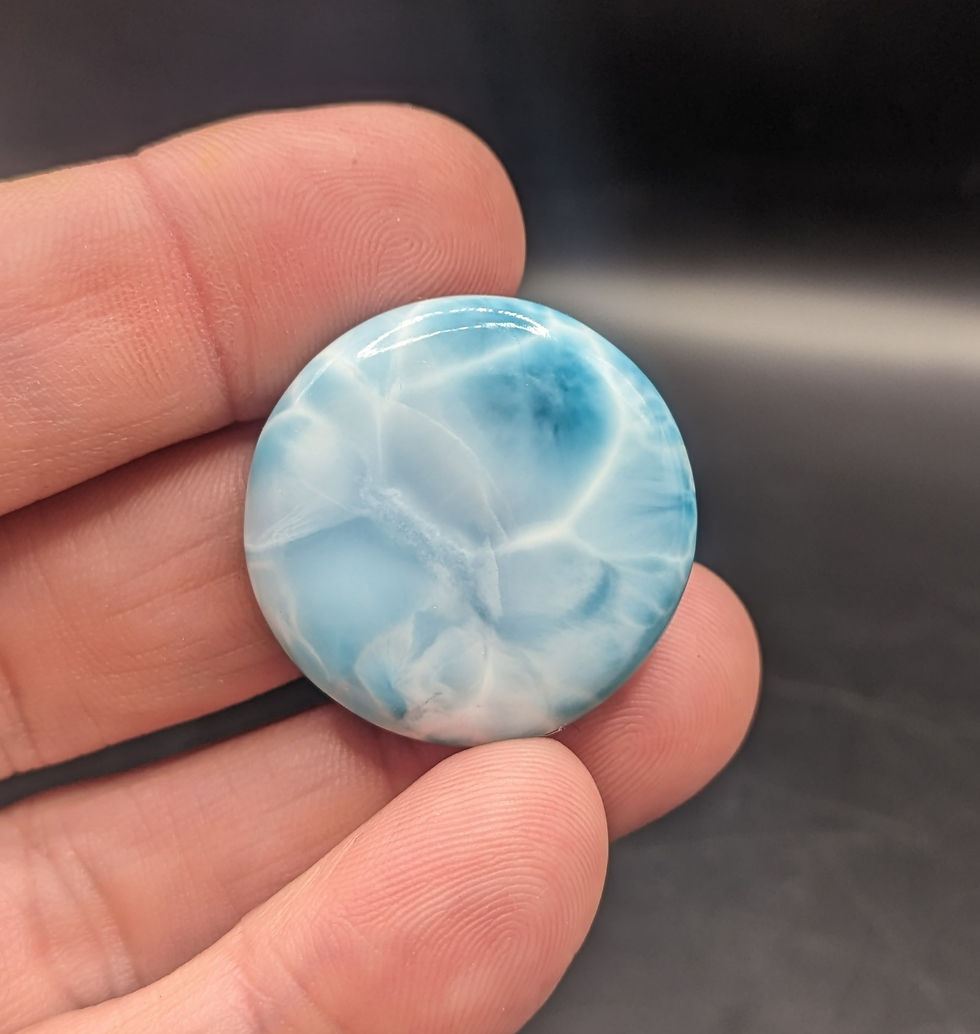 Dominican Larimar Cabochon Round/Circle