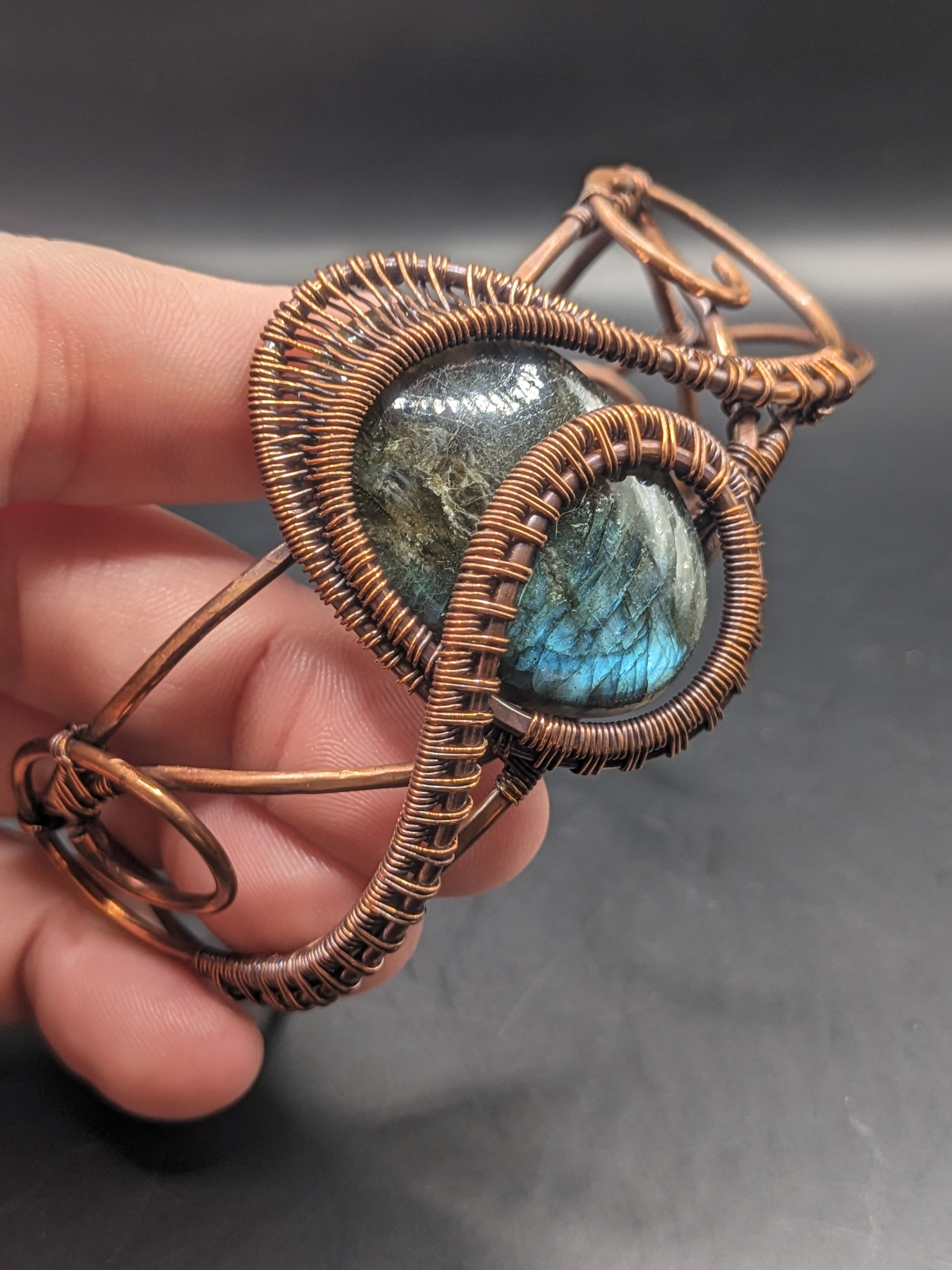 Labradorite Copper Wire Wrap Bracelet