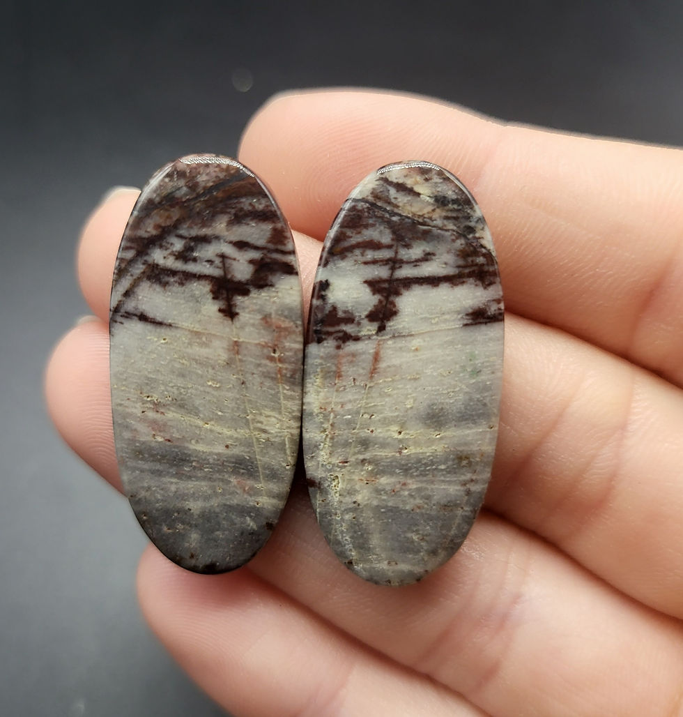 Rock Chalcedony Cabochon Pair Oval