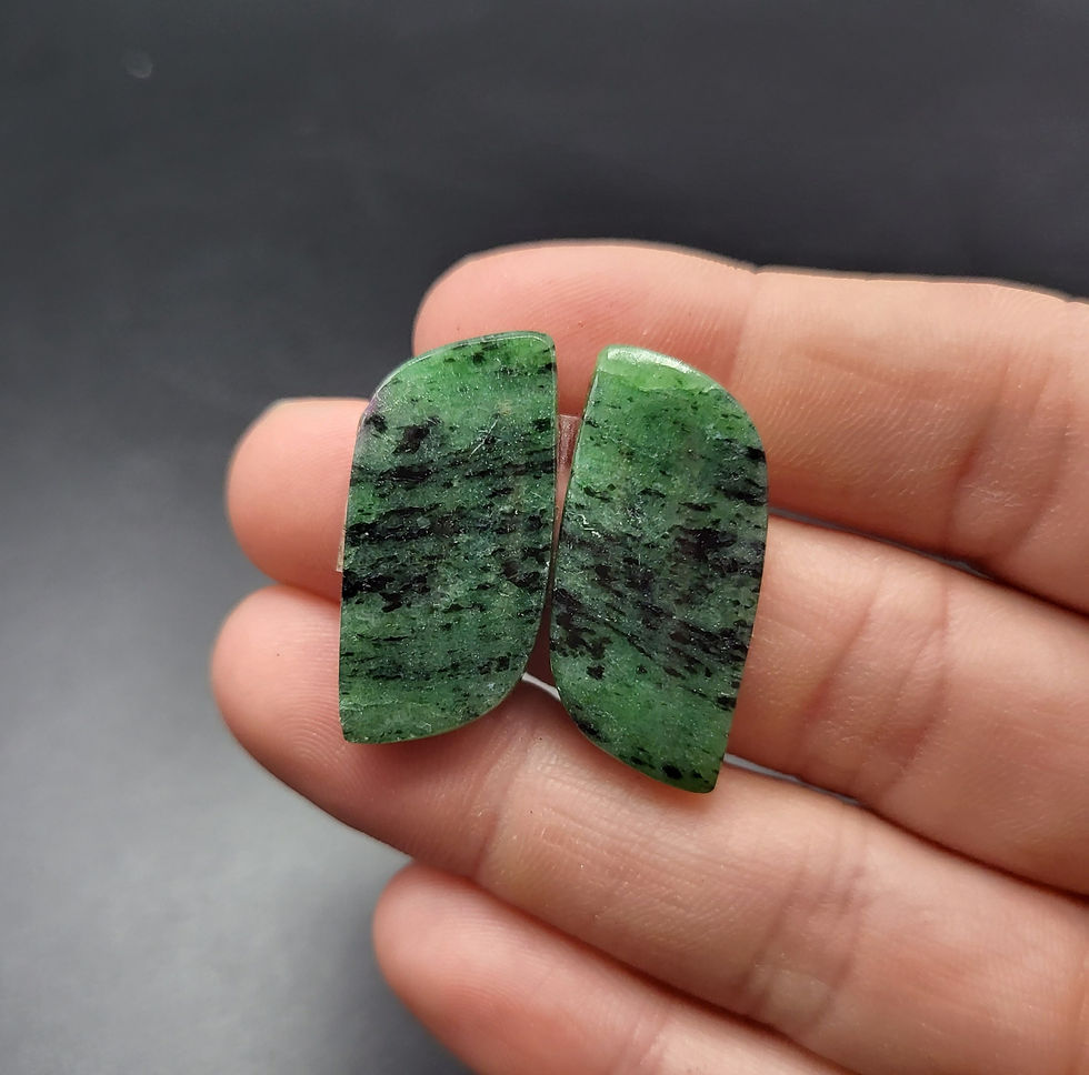 Ruby Zoisite Cabochon Pair Freeform