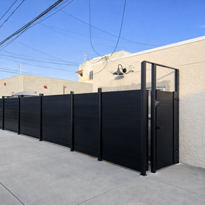 Black aluminum privacy fence and security gate installation in San Diego