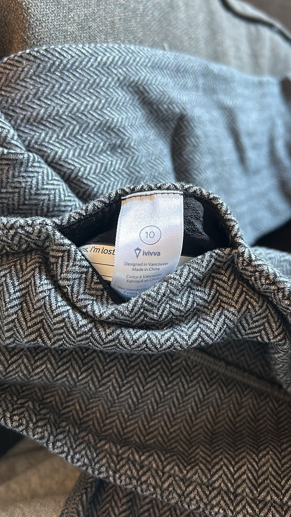 Thumbnail: Ivivva Soft Heather Grey Herringbone Leggings - 8 & 10