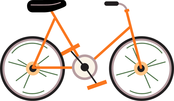 Illustration d'un vélo rouge