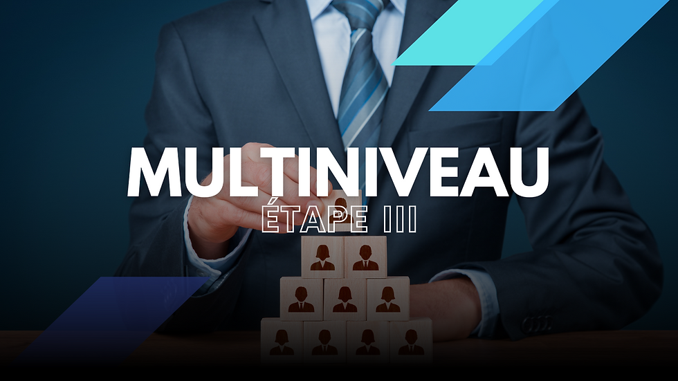 Marketing mutiniveau | MLM | Étape III | Progressivement, l'entreprise à multiniveau va vous expliquer que pour vraiment y arriver dans ce modèle d'affaire, vous devez vous-même commencer à recruter des personnes en dessous de vous. Le MLM vous recommandera de faire une liste de toutes les personnes proches ou qui ont simplement passé brièvement dans votre vie, de vous mettre des objectifs à chaque semaine et de vous dépasser constamment. L'objectif sera simple, devenez à votre tour un mentor MLM, recevrez des commissions sur leurs investissements de départ, leurs ventes et toutes les personnes qu’ils ou elles vont recruter à leurs tours.