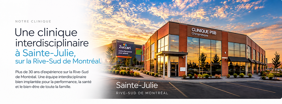 Notre centre chiropraitque à Sainte-Julie sur la Rive-Sud de Montréal avec plus de 30 ans d'expérience avec les Dr. Boisvert, chiropraticiens