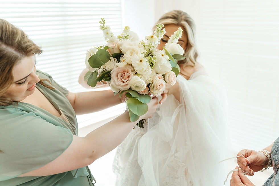 bride with flowers
