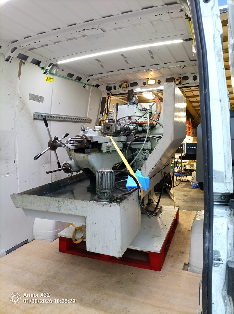 Lathe ready for transport