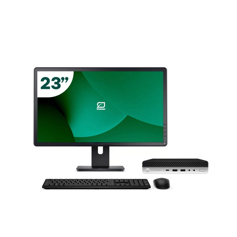Pack HP 800 G4 Mini i5, monitor de 23", teclado y ratón
