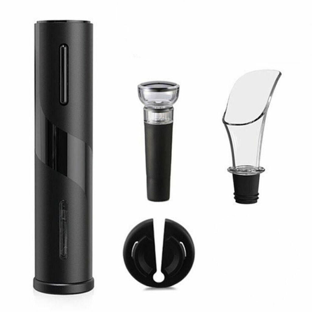 Saca Rolhas Abridor De Vinho Automático Elétrico Kit 4 pçs