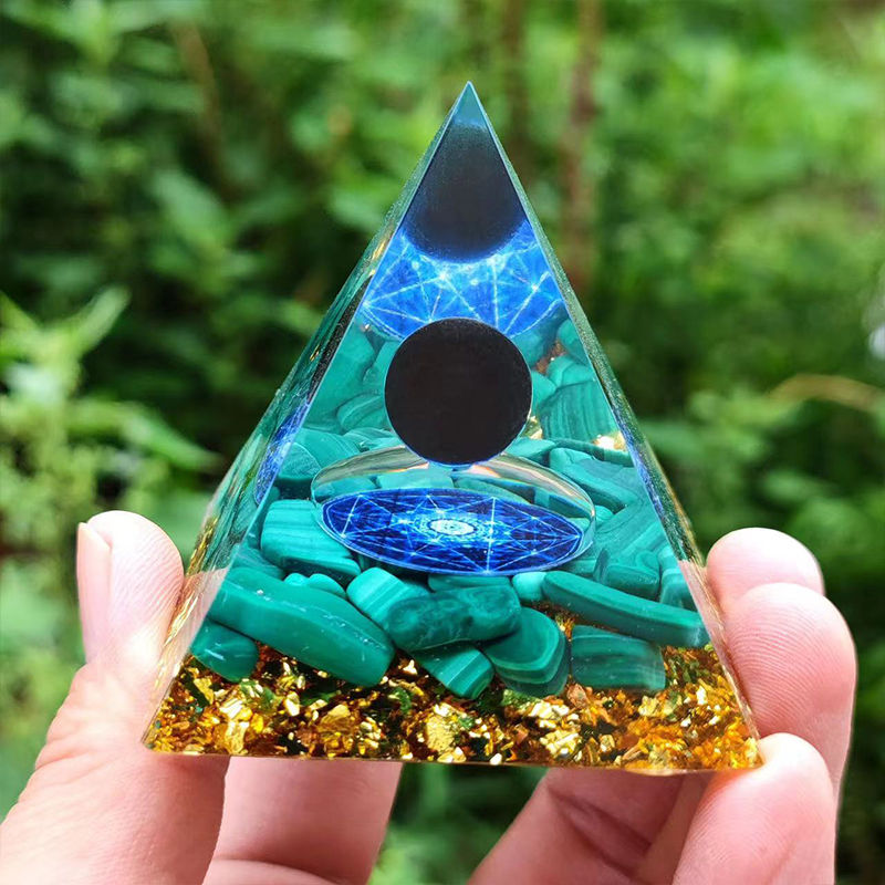 Thumbnail: Spiritual Meditation Healing Reiki Resin Natural Crystal Amethyst Sphere Pyramid