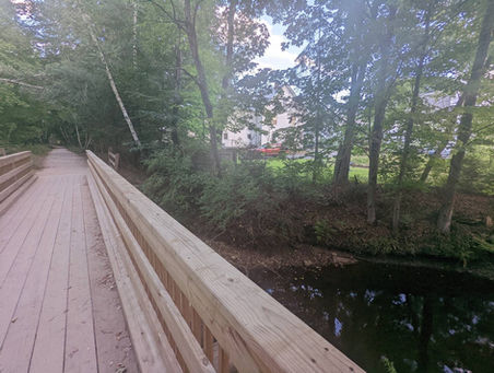 Right on the Norway Walking trail and stream.