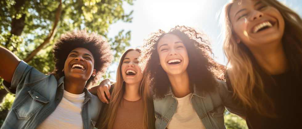 Eye-level view of a clean park with families enjoying the outdoors