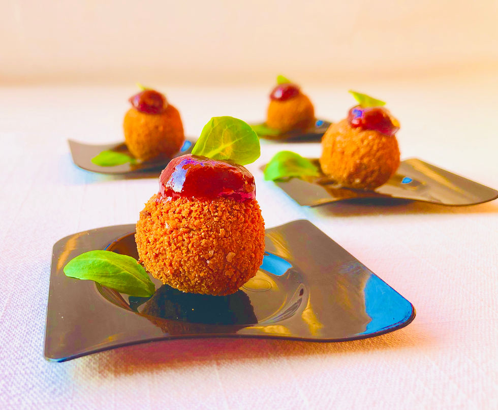 Polpettine all'arrabbiata con salsa sena