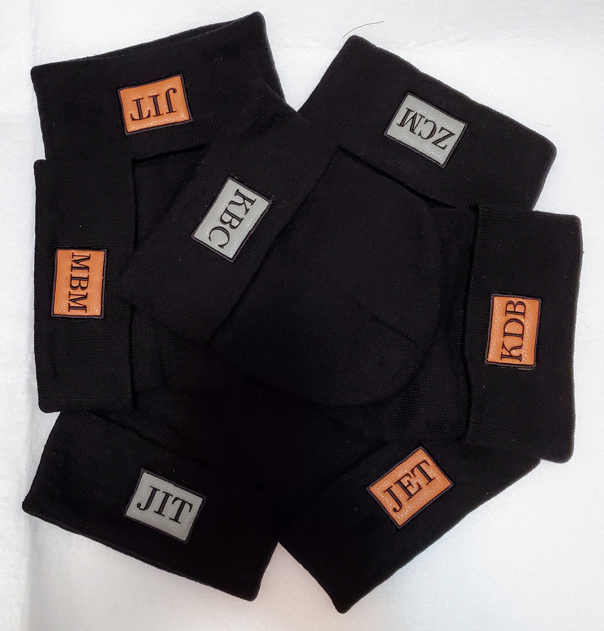 Embroidered Leather Beanie 