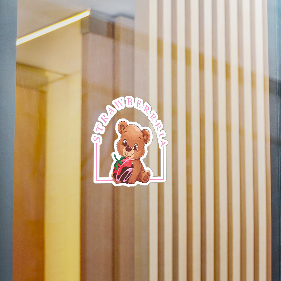 Thumbnail: Strawberrria Teddy Bear Vinyl Decal