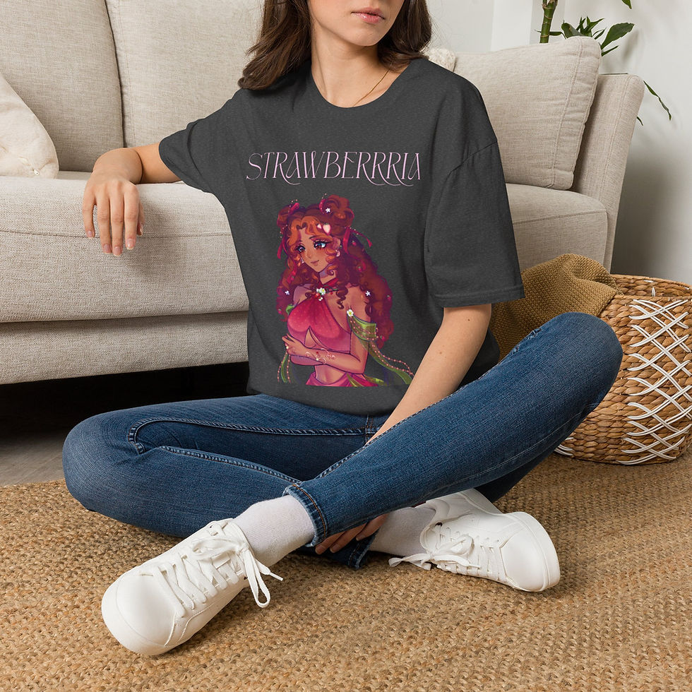 Thumbnail: Strawberria Anime Girl Graphic Tee — Cute Strawberry Aesthetic T-Shirt