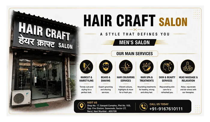 Best Men's Salon in Nerul Seawoods | Hair Craft Salon Navi Mumbai