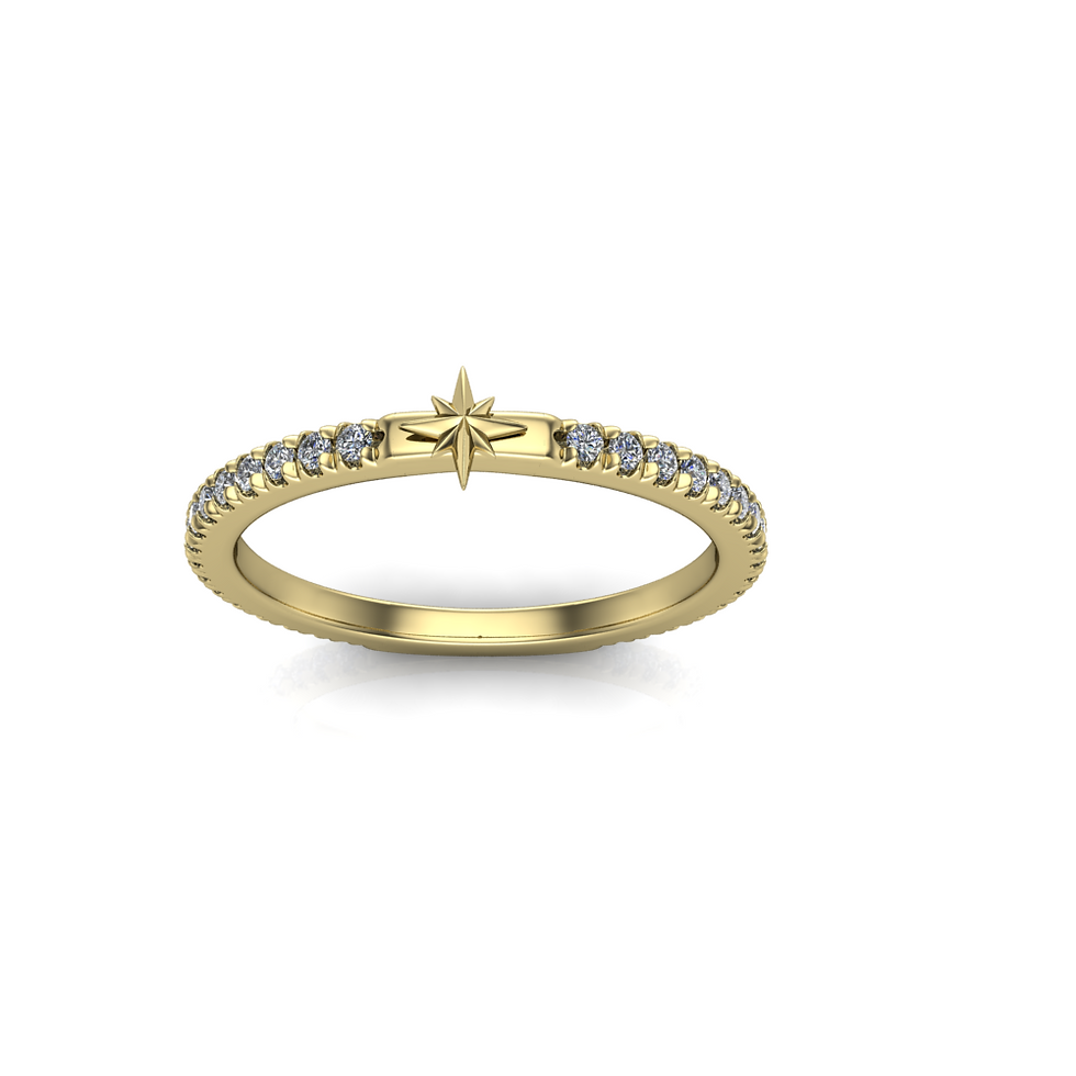Strato Star 0.10ct round brilliant lab-grown diamond ring in 18ct yellow gold