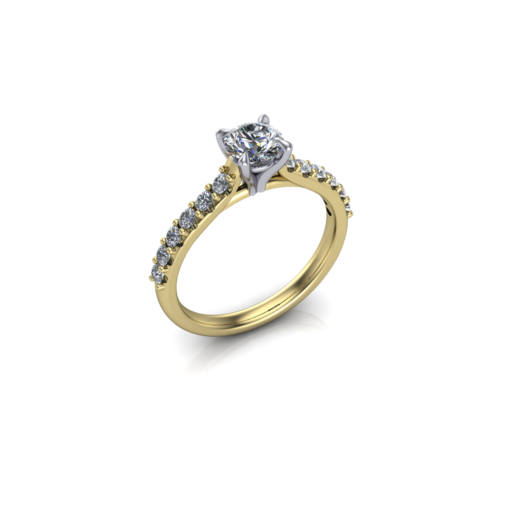 Florentine 0.50ct round brilliant lab-grown diamond solitaire ring in 18ct yellow gold