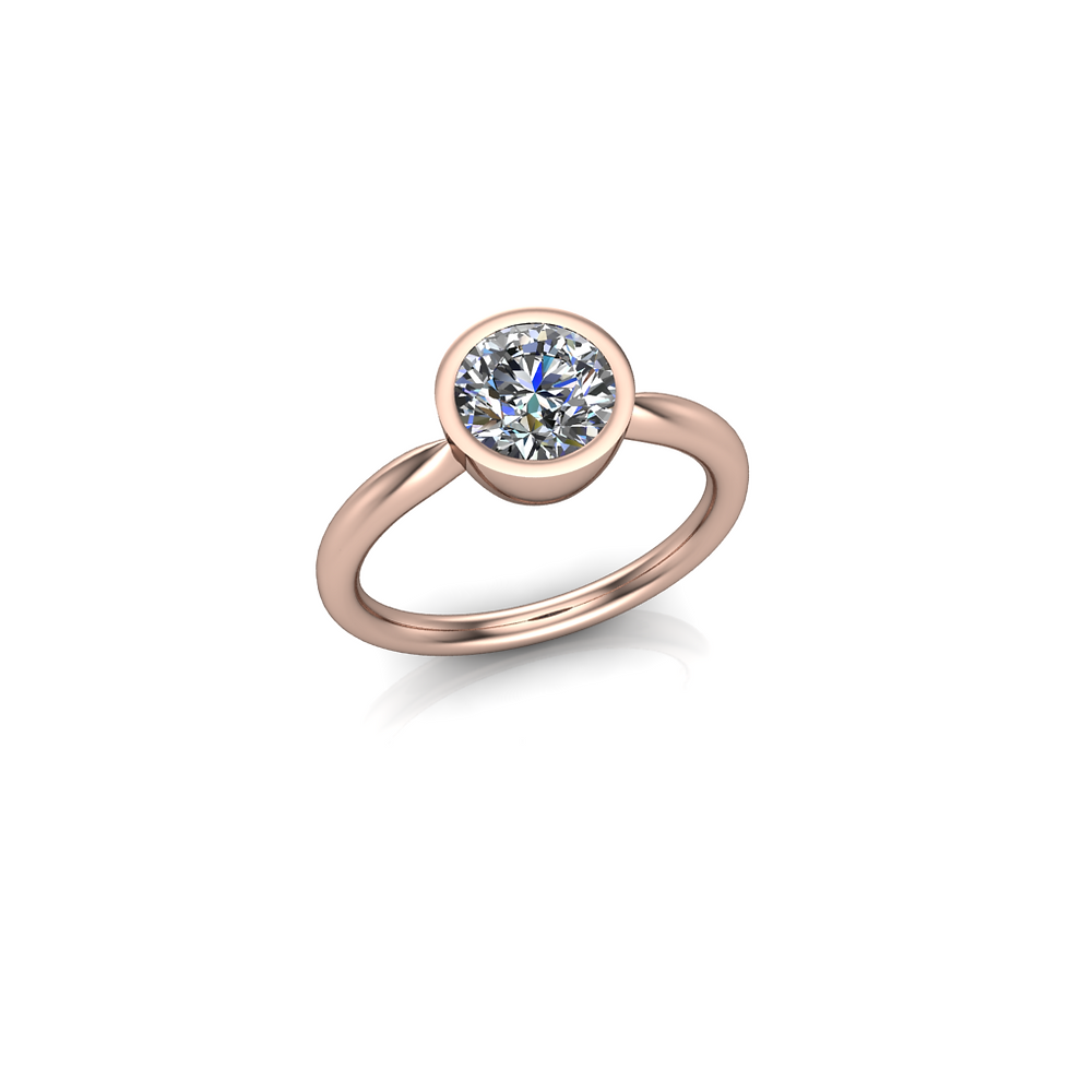 Eros 1.00ct round brilliant lab-grown diamond solitaire ring in 18ct rose gold
