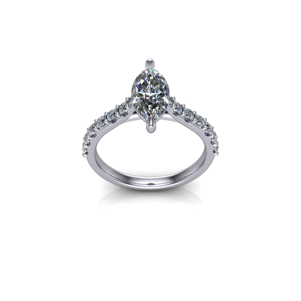 Florentine 2.00ct Marquise Diamond Ring. Platinum