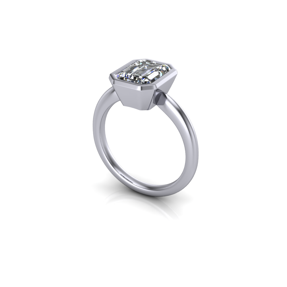 Eros 2.00ct emerald-cut lab-grown diamond ring in platinum