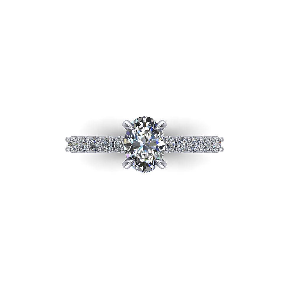 Florentine 0.50ct oval lab-grown diamond ring in platinum