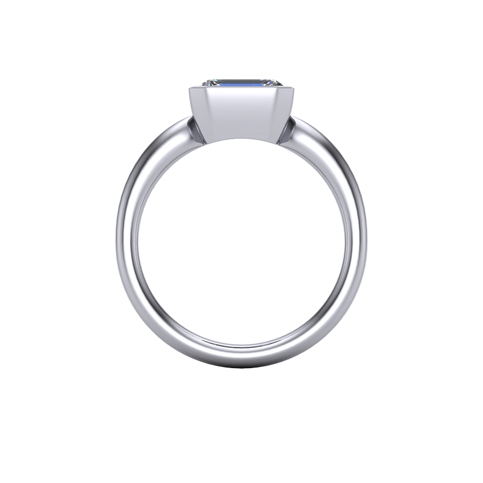 Eros 1.00ct emerald-cut lab-grown diamond ring in platinum