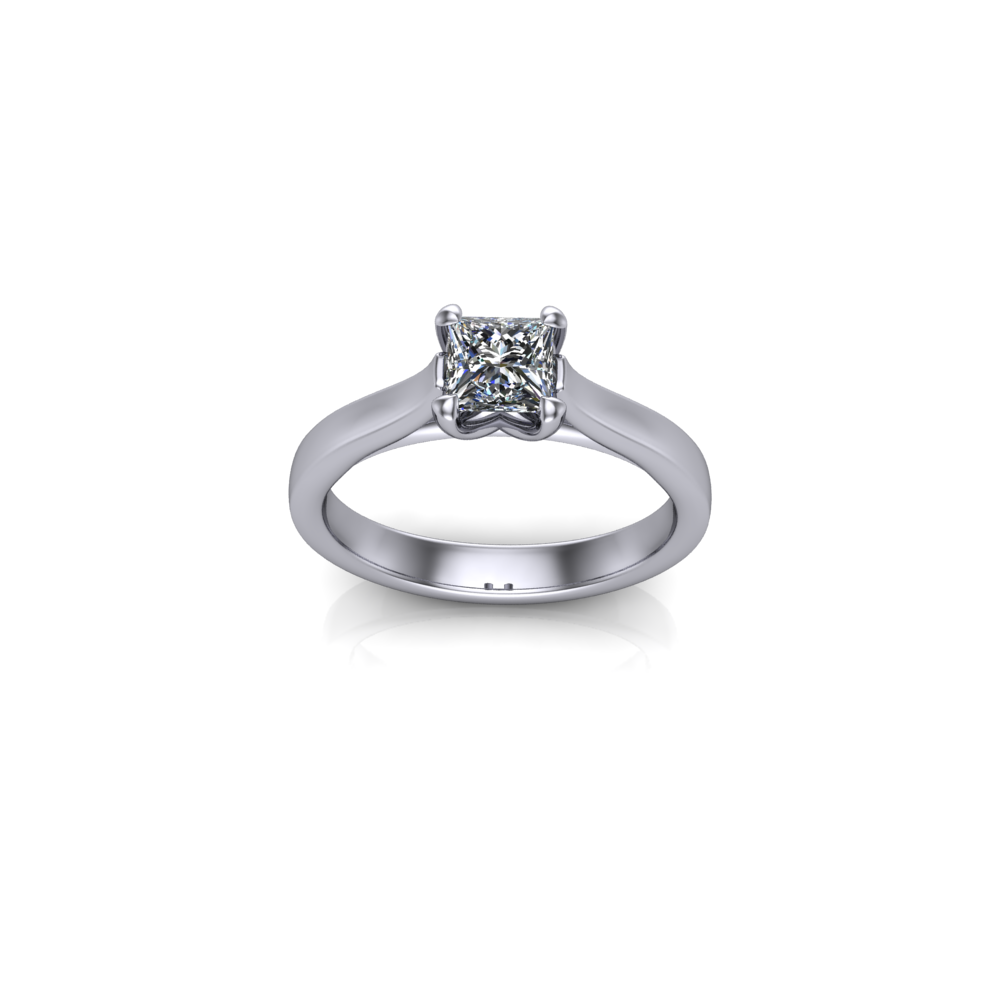 Rosa 0.50ct princess-cut lab-grown diamond ring in platinum