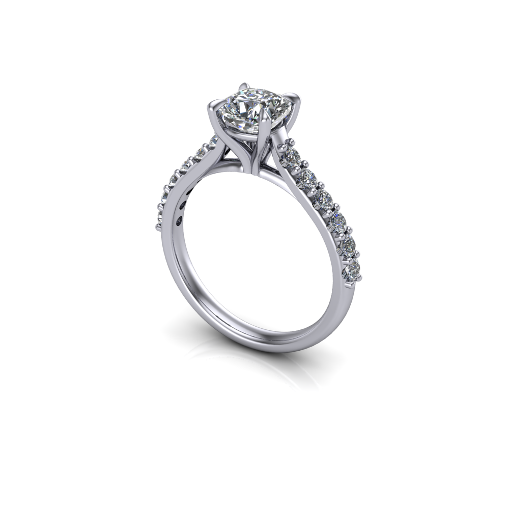 Florentine 2.00ct Round Brilliant Solitaire Diamond Ring. Platinum