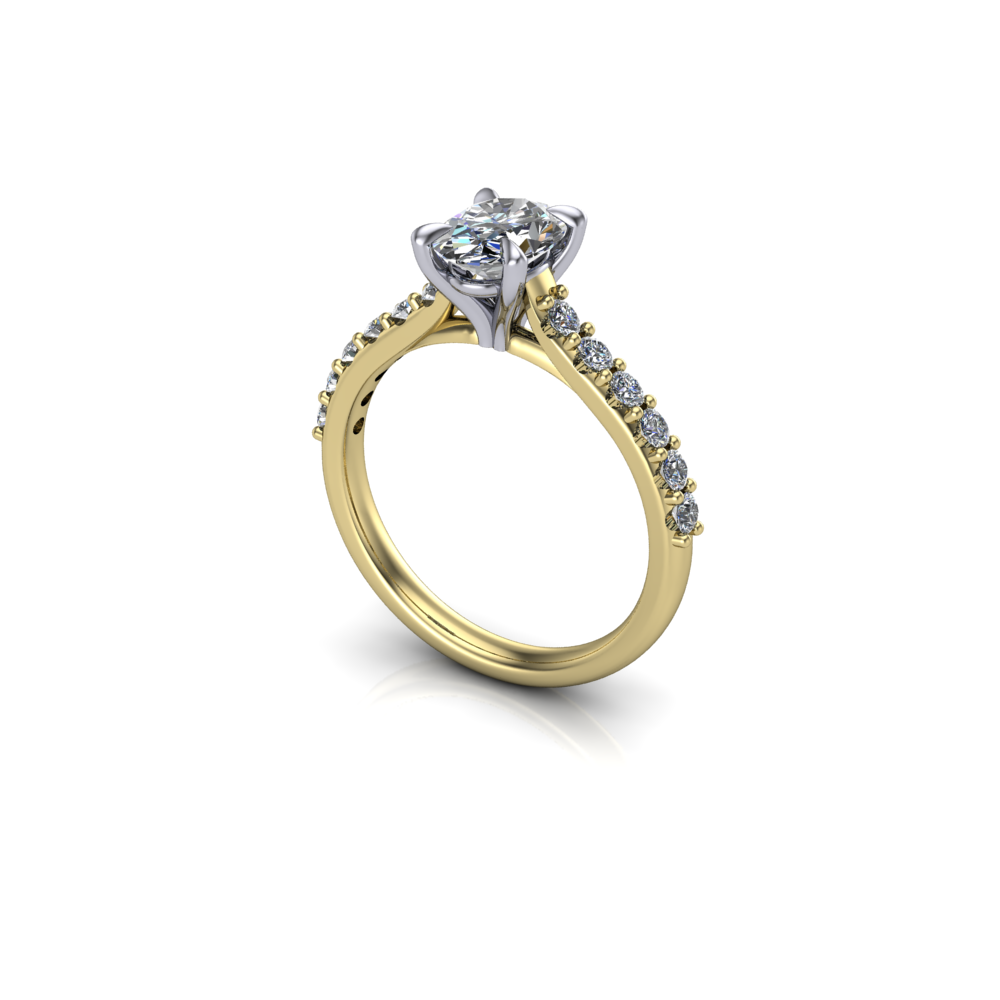 Florentine 1.00ct round brilliant lab-grown diamond solitaire ring in 18ct yellow gold