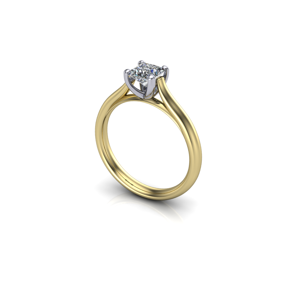 Rosa 0.50ct princess-cut lab-grown diamond ring in 18ct yellow gold